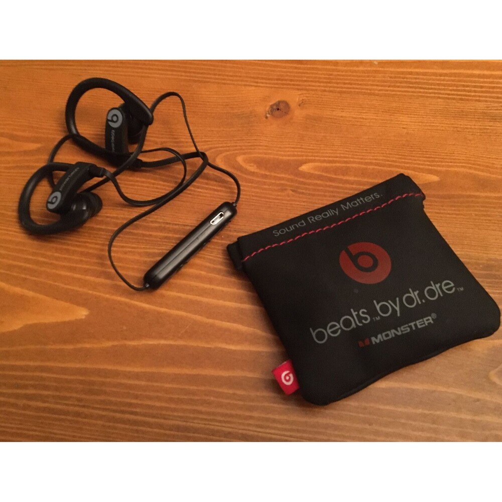 Genuine Wireless Monster Beats by Dr Dre Bluetooth Headphones Ear Buds + Pouch